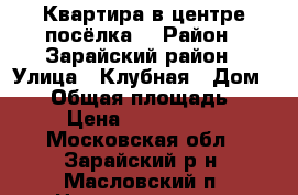 Квартира в центре посёлка. › Район ­ Зарайский район › Улица ­ Клубная › Дом ­ 10 › Общая площадь ­ 54 › Цена ­ 1 300 000 - Московская обл., Зарайский р-н, Масловский п. Недвижимость » Квартиры продажа   . Московская обл.